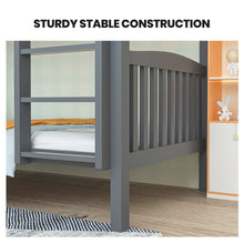 Load image into Gallery viewer, Kingston Slumber Single Bunk Bed Frame Solid Pine Wood Timber, Modular Design, Grey
