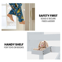 Load image into Gallery viewer, Kingston Slumber Wooden Kids Bunk Bed Frame, with Modular Design that can convert to 2 Single, White
