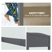 Load image into Gallery viewer, KINGSTON SLUMBER Single Bunk Bed Frame, Solid Pine 2-in-1 Modular Design Convert to 2 Single Beds, Grey
