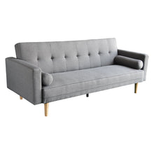 Load image into Gallery viewer, Sarantino Madison Sofa Bed Lounge Couch Futon Furniture Home Light Grey Linen Suite
