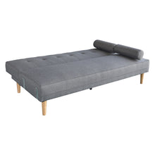 Load image into Gallery viewer, Sarantino Madison Sofa Bed Lounge Couch Futon Furniture Home Light Grey Linen Suite
