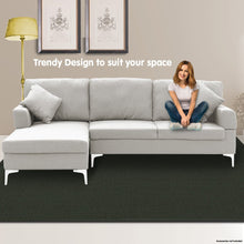 Load image into Gallery viewer, Sarantino Linen Corner Sofa Couch Lounge L-shape W/right Chaise Seat Light Grey
