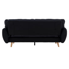 Load image into Gallery viewer, Sarantino 3 Seater Modular Linen Fabric Sofa Bed Couch Futon Suite - Black
