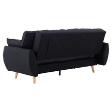Load image into Gallery viewer, Sarantino 3 Seater Modular Linen Fabric Sofa Bed Couch Futon Suite - Black
