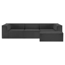 Load image into Gallery viewer, Sarantino Novi 3 - Seater Modular Sofa with Ottoman in Black Non - Slip Bottom Lounge - The White Mall

