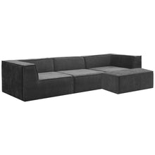 Load image into Gallery viewer, Sarantino Novi 3 - Seater Modular Sofa with Ottoman in Black Non - Slip Bottom Lounge - The White Mall
