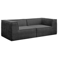 Load image into Gallery viewer, Sarantino Novi 3 - Seater Modular Sofa with Ottoman in Black Non - Slip Bottom Lounge - The White Mall
