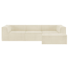 Load image into Gallery viewer, Sarantino Novi 3 - Seater Modular Sofa with Ottoman in Cream Non - Slip Bottom Lounge - The White Mall
