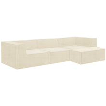 Load image into Gallery viewer, Sarantino Novi 3 - Seater Modular Sofa with Ottoman in Cream Non - Slip Bottom Lounge - The White Mall
