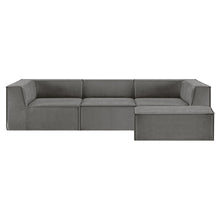Load image into Gallery viewer, Sarantino Novi 3 - Seater Modular Sofa with Ottoman in Grey Non - Slip Bottom Lounge - The White Mall
