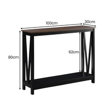 Load image into Gallery viewer, Sarantino Cielo 2-Tier Console Table Dark Walnut
