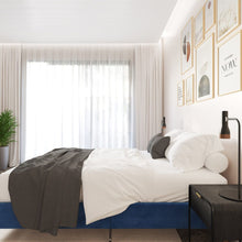 Load image into Gallery viewer, Velvet Blue Bed Frame – Double - The White Mall
