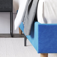 Load image into Gallery viewer, Velvet Blue Bed Frame – Single - The White Mall
