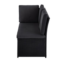 Load image into Gallery viewer, Ella 8-Seater Modular Outdoor Garden Lounge and Dining Set with Table and Stools in Black
