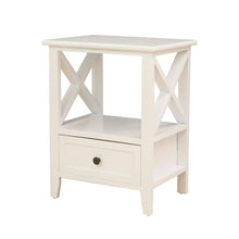 Load image into Gallery viewer, 2-tier Bedside Table with Storage Drawer 2 PC Rustic White
