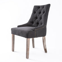 Load image into Gallery viewer, French Provincial Dining Chair Oak Leg AMOUR BLACK
