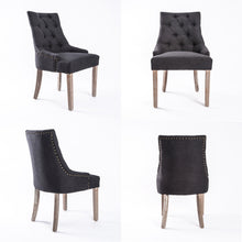 Load image into Gallery viewer, French Provincial Dining Chair Oak Leg AMOUR BLACK
