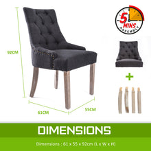 Load image into Gallery viewer, French Provincial Dining Chair Oak Leg AMOUR BLACK
