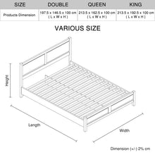 Load image into Gallery viewer, 4 Pieces Bedroom Suite Natural Wood Like MDF Structure Queen Size Oak Colour Bed, Bedside Table &amp; Tallboy

