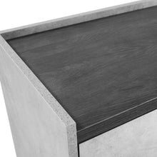 Load image into Gallery viewer, Bedside Table with 2 Storage Drawers MDF Combination of Black &amp; Cement Colour Nightstand
