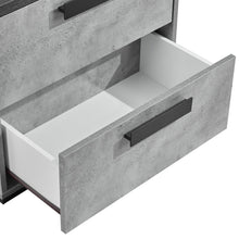 Load image into Gallery viewer, Bedside Table with 2 Storage Drawers MDF Combination of Black &amp; Cement Colour Nightstand
