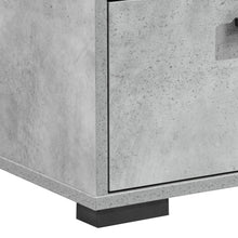 Load image into Gallery viewer, Bedside Table with 2 Storage Drawers MDF Combination of Black &amp; Cement Colour Nightstand
