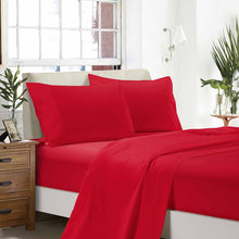 Load image into Gallery viewer, 1000TC Ultra Soft Queen Size Bed Red Flat &amp; Fitted Sheet Set - The White Mall
