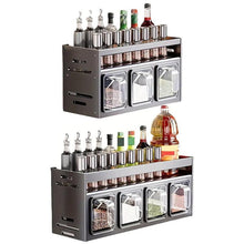 Load image into Gallery viewer, Wall Mounted Kitchen Spice Box Shelf Multifunctional Organiser for Herbs Spices - 4-Grids
