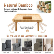 Load image into Gallery viewer, Wooden Lazy Sofa Tray Rotating With Mobile Phone Tablet Holder Plate Breakfast Snack Foldable
