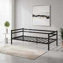 Load image into Gallery viewer, Single Daybed Metal Frame Sofa Premium Black Day Bed Steel Support - The White Mall
