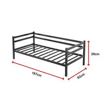 Load image into Gallery viewer, Single Daybed Metal Frame Sofa Premium Black Day Bed Steel Support - The White Mall

