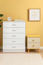 Load image into Gallery viewer, NNECN 5 Layer White Drawer Chest Storage with Bedside Table
