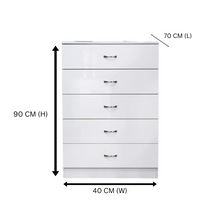 Load image into Gallery viewer, NNECN 5 Layer White Drawer Chest Storage with Bedside Table
