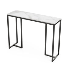 Load image into Gallery viewer, Modern Heavy Real Stone Console Table Hallway Entryway Table Metal Narrow Desk
