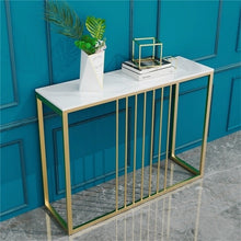 Load image into Gallery viewer, Golden Console Table for Hallway Entryway
