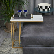 Load image into Gallery viewer, Heavy-Duty C-Shaped End Table with Storage
