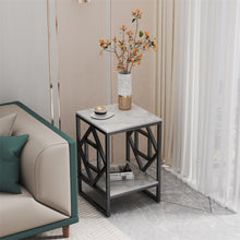 Load image into Gallery viewer, Sleek White Marble Side Table Sofa End Table Bedside Nightstand w Durable Frame
