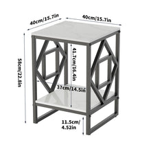Load image into Gallery viewer, Sleek White Marble Side Table Sofa End Table Bedside Nightstand w Durable Frame
