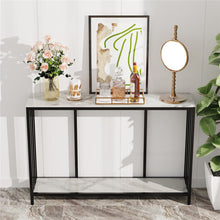 Load image into Gallery viewer, 2-Tier White Marble Entryway Console Table Extra Long Foyer Couch Table
