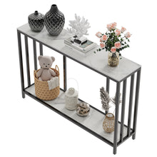 Load image into Gallery viewer, 2-Tier White Marble Entryway Console Table Extra Long Foyer Couch Table
