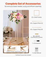 Load image into Gallery viewer, Wedding Flower Stand, 10PCS 60cm Column Flower Stand, Floral Stands with Hidden Screw, Rectangular Cubic Floral Display Rack for Wedding, Party, Birthday, Home, Gold Centerpiece Stands
