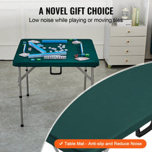 Load image into Gallery viewer, Mahjong Table, Fold-in-Half 4 Player Card Table with Wear-Resistant Green Tabletop, Portable Bi-Folding Square Domino Table with Carrying Handle for Outdoor Camping Picnic Party, 90 x90-inch
