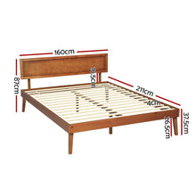Load image into Gallery viewer, Artiss Bed Frame Queen Size Wooden Bed Base Walnut SPLAY - The White Mall
