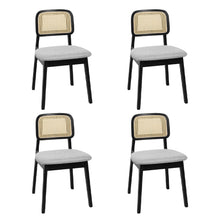 Load image into Gallery viewer, Levede Dining Chair Wood Rattan Armless Black x4-1975420365727469568
