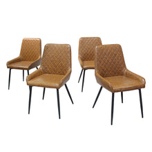 Load image into Gallery viewer, Dining Chairs x 4 Padded Seat PU Faux Leather-1975420386602520576

