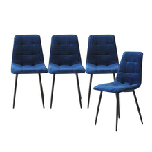 Load image into Gallery viewer, Levede 4x Dining Chairs Kitchen Velvet Blue-1975420493750210560
