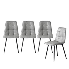 Load image into Gallery viewer, Levede 4x Dining Chairs Kitchen Chair Grey Faux Leather-1973194074773131264
