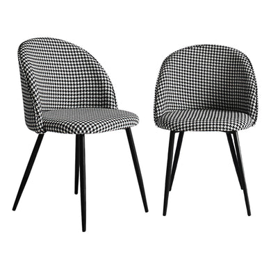 Levede 2x Dining Chairs Kitchen Cafe Black and White-1975420492424810497