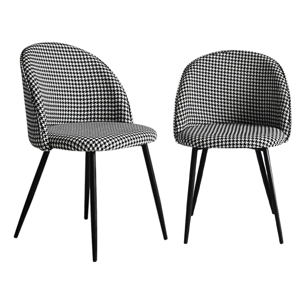 Levede 2x Dining Chairs Kitchen Cafe Black and White-1975420492424810497