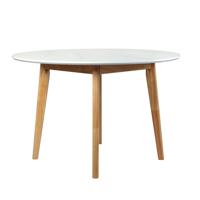 Levede Dining Table Round Rubberwood Base 120cm White 120 CM-1973194087205048321